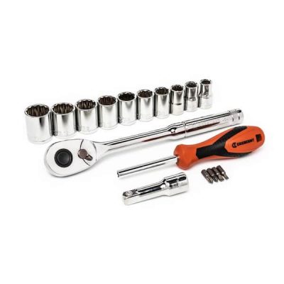 1/2 in. Drive 12 Point SAE Mechanics Tool Set (17-Piece)