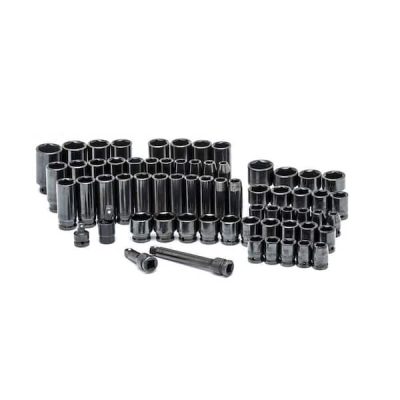 1/2 in. Drive SAE/Metric Impact Socket Set with Impact Adapters (70-Piece)