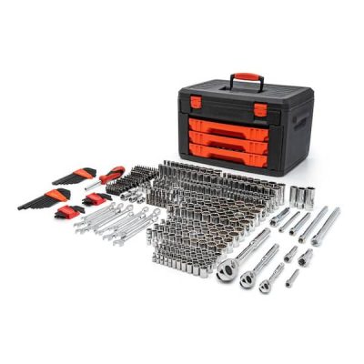 1/4 in., 3/8 in., and 1/2 in. Drive SAE/Metric Mechanics Tool Set with 3-Drawer Storage Case (450-Piece)