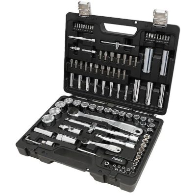 1/4 in. and 1/2 in. Drive Metric Socket Set with Ratchets, Bits and Offset Hexagon Key Wrenches (98-Piece)