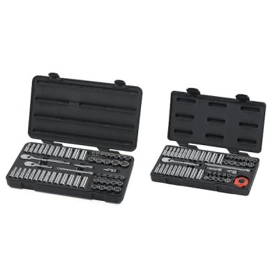 1/4 in. and 3/8 in. Drive 12-Point SAE/Metric Ratchet and Socket Mechanics Tool Set (108-Piece)