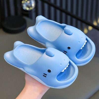 1 Pair Children Summer Slippers EVA Material Boys Girls Cute Dolphin Anti-Skid