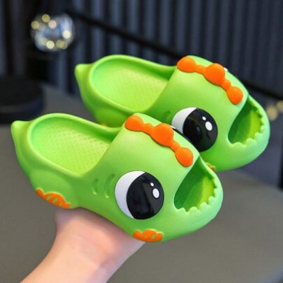 1 Pair Cute Dinosaur Patterned EVA Slippers For Boys With Anti-Slip Function