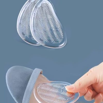 1 Pair Forefoot Insert Cushion Pads For Women Shoes Anti Slip Silicone Foot Pain Relief Pads For High Heels Sandals Gel Shoe Insoles