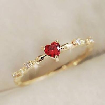 1 PC Fashion Cubic Zirconia Heart Ring For Women For Valentine’s Day Gift Wedding Anniversary Party Jewelry