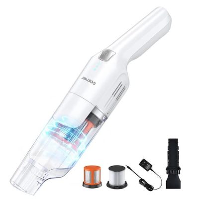 100 V Bagged Cordless HEPA Filter Multisurface in White Handheld Vacuum