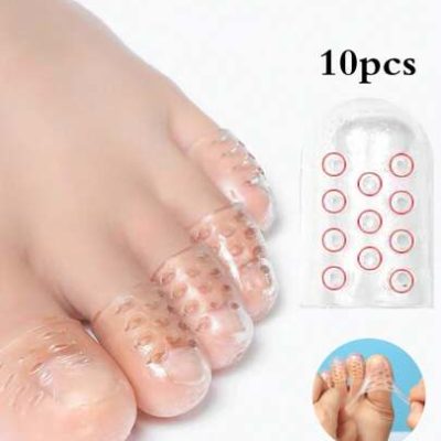 10pcs Silicone Toe Cap, Breathable, Sweat-Absorbent, Anti-Friction, Transparent, Waterproof, Impact-Resistant, Suitable For Both Men And Women