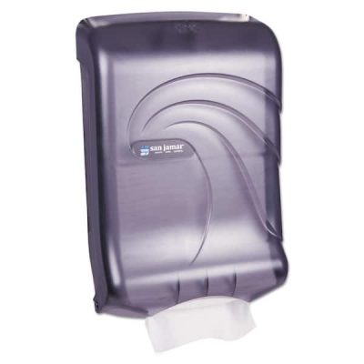 11-3/4 in. x 6-1/4 in. x 18 in. Transparent Black Oceans Ultrafold Paper Towel Dispenser