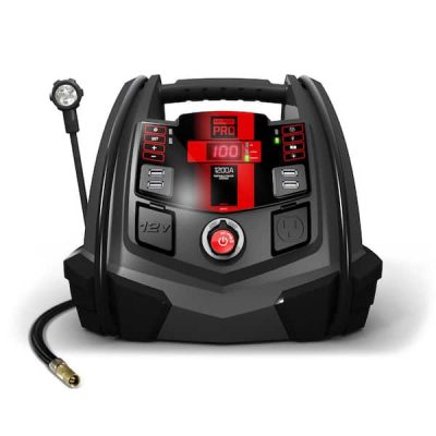 1200 Peak Amp Portable Jump Starter and Power Station with 100 PSI Air Compressor for Pro, Home, and Off Grid Use