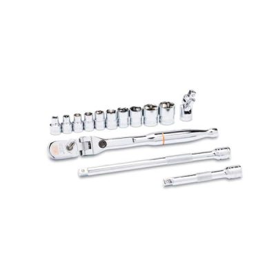 120XP 1/4 in. Drive Locking Flex-Head Ratchet and Socket SAE Mechanics Tool Set (14-Piece)