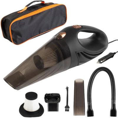 12V High-Powered Handheld Vacuum with Detailing Attachments – Travel Case Included for Car or Home