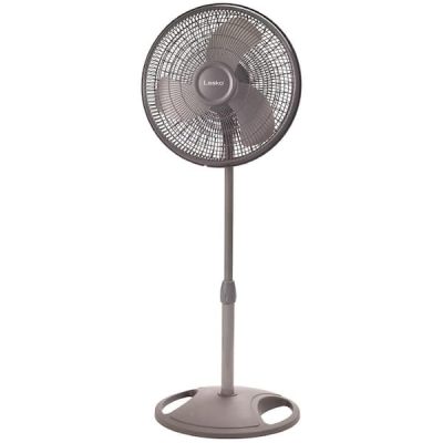 16 in. 3 Speeds Pedestal Fan in Gray with Adjustable Height, Oscillating