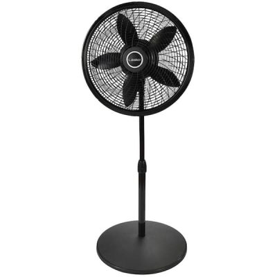 18 in. 3 Speeds Cyclone Pedestal Fan in Black with Adjustable Height, Oscillating