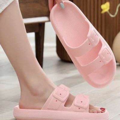 1pair Fashionable EVA Foam Slippers For Women And Men, Anti-Skid, Comfortable, Breathable, Ideal For Outdoor Activities Or Beach In Summer