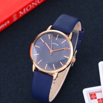 1pc Blue Simple Casual Ladies’ Quartz Watch