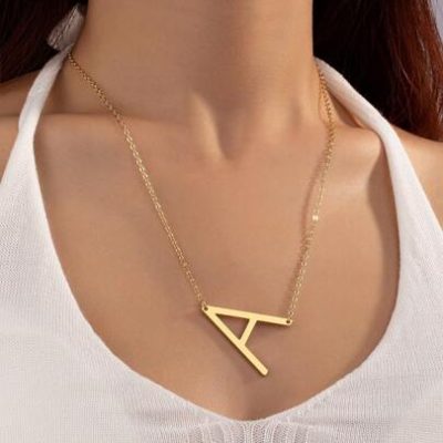 1pc Fashion Iron Letter Decor Pendant Necklace For Women For Daily Life