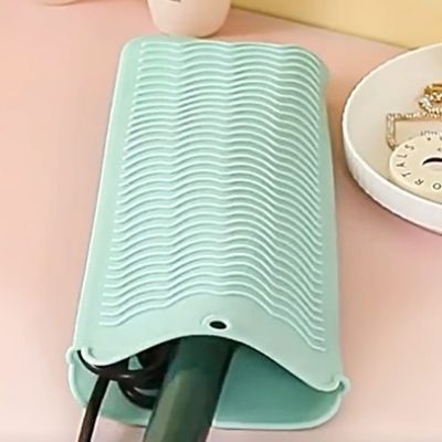 1pc Hair Curler Heat Resistant Protective Cover, Silicone Heat Insulation Mat, Straightener Case