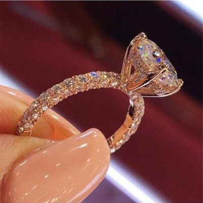 1pc Luxury Zinc Alloy Cubic Zirconia Decor Ring For Women For Party