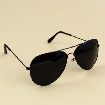 1pc Men’s Black Fashionable Pilot Sunglasses, Suitable For Driving And Daily Wear, Lightweight And Trendy