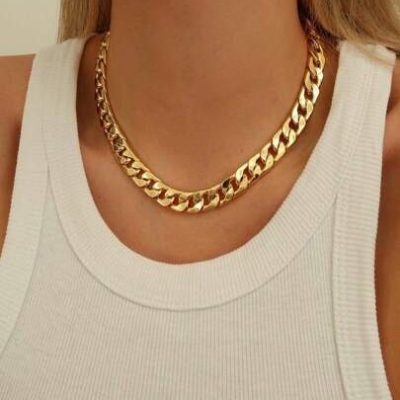 1pc Simple Chunky Chain Clavicle Chain Necklace Women Girls Jewelry Accessories