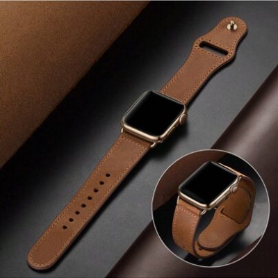 1pc Soft & Comfortable Replacement Leather Watchband In Vintage Style With Buckle Design, Compatible With Apple Watch Smartwatch Ultra2 1 Series SE…