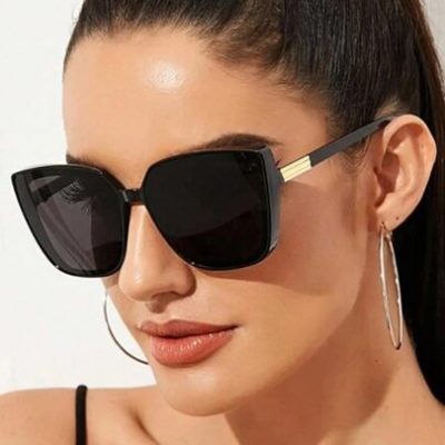 1pc Vintage Oversized Sunglasses Women’s Stylish Sun Protection Square Frame Sunglasses For Big Face