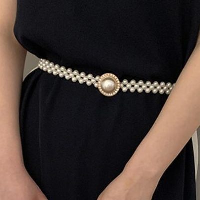 1pc Women Faux Pearl Decor Elegant Belt For Dress Decoration