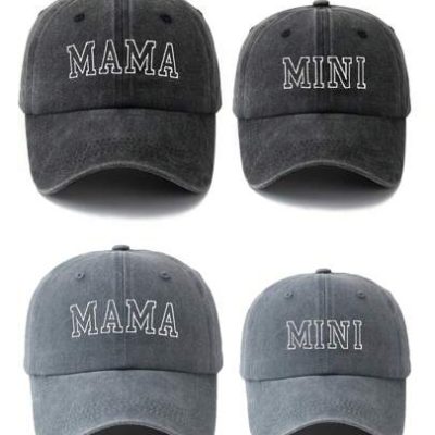 1pc Women Parent-Child Embroidered Fashionable “MAMA/MINI” Letter Detail Adjustable Size Sun Protection Outdoor Leisure Baseball Cap Suitable For…