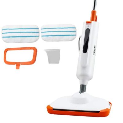 2-in-1 Steam Mop with 2 Microfiber Mop Pads and A Water Tank Natural Floor Flat Mop for Various Hard Floors