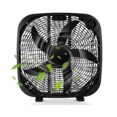 20 Inch 3 Speed Portable Floor Fan Box Fan in Black with Knob Control