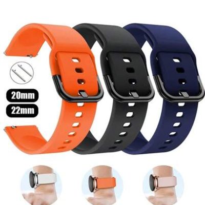 22mm 20mm Watch Band For Samsung Galaxy Watch 6-5-Pro-/Active 2 40-44mm Silicone Sport Breathable Bracelet Galaxy Watch 4 Straps For Huawei Xiaomi…