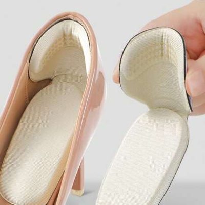 2pcs Back Heel Pads, Fabric Shoe Inserts For Pumps