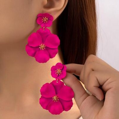 2pcs Flower Drop Earrings