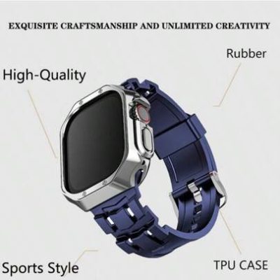 2Pcs Silicone Strap+TPU Case For Apple Watch Band Ultra 49mm 44mm 40mm 45mm 41mm 42mm 38mm For Series 9 8 7 6 5 SE 4 3 2 1 Bracelet