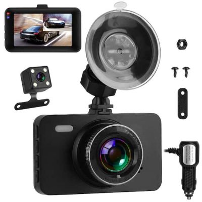 3 in. Screen Dual Dash Cam with Front Rear Camera G-Sensor Motion Detection Parking Monitor Night Vision Loop Recording