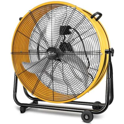 30 in. 3 Speed Yellow Heavy Duty Metal Industrial Drum Fan, Air Circulation for Warehouse, Greenhouse, Workshop, Patio