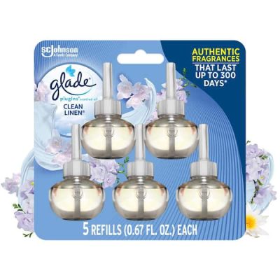 3.35 fl. oz. Clean Linen Scented Oil Plug-In Air Freshener Refill (5-Count)