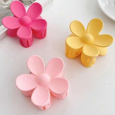 3pcs women Flower  Design Macaron color Hair Claw