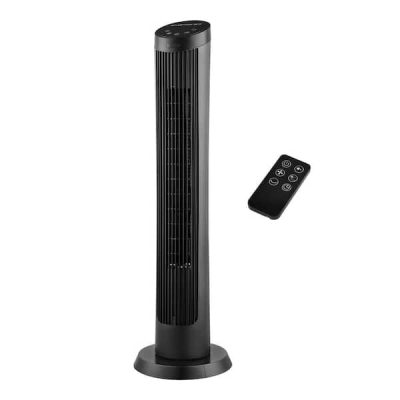 40 in. 4 Speed Digital Oscillating Tower Fan with Remote Control in Black