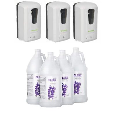 40 oz. Automatic Wall Mount 3-Piece Gel Hand Sanitizer Dispenser with Case of 1 Gal. Gel Sanitizer