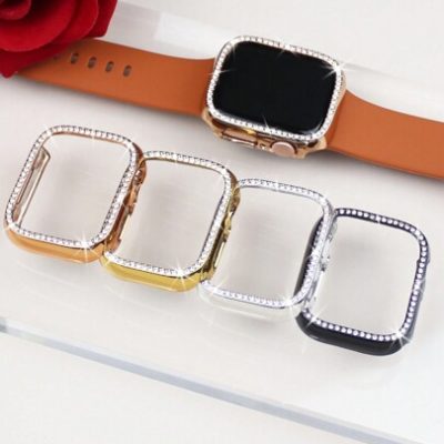 4PCS Apple Watch Case For Women, Casual Fashion Party, Sparkly Rhinestone Inlayed, Drop/Shock/Scratch Resistance, Sensitive Touch, Simple &…