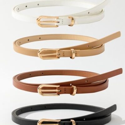 4pcs Thin Metal Minimalism Buckle Belt(Without Hole Punch)