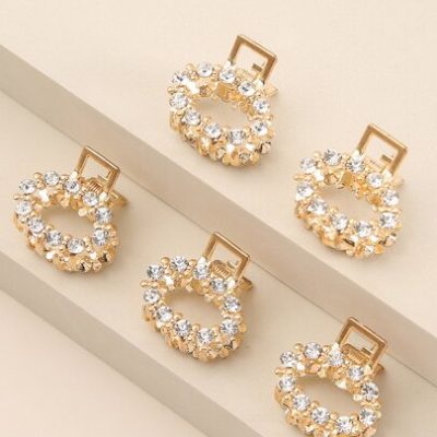 5pcs Rhinestone Decor Hair Claw