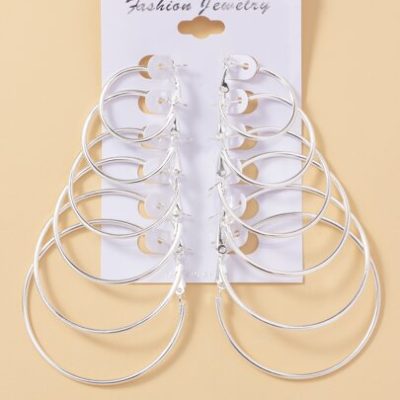 6pairs/set Minimalist Hoop Earrings