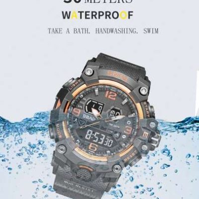 A Deep Waterproof Night Light Acrylic Mirror Surface TPU Watch Case Men Sports Watch Suitable For Casual Running Exercise Swimming Business And…
