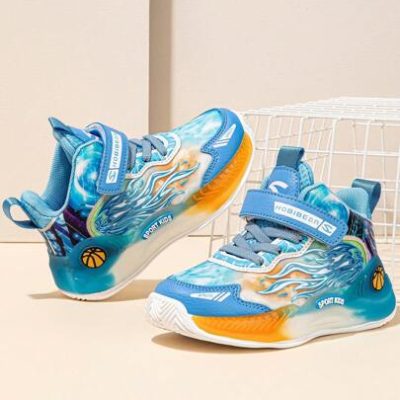 A Pair Of Children Basketball Shoes, Shockproof High-Top, Warm And Waterproof Campus Sports Shoes, Comfortable Walking Shoes For Boys And Girls,…