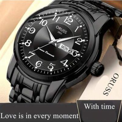 A Personalized High-End Gentleman Waterproof Night-Light Durable Trendy Stylish Accurate Double-Calendar Business Casual Minimalist Men’s Watch, An…