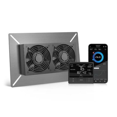 Airtitan T7 240 CFM Indoor Wall Mount Crawlspace Basement Ventilator Exhaust Fan Temperature and Dehumidistat Controller