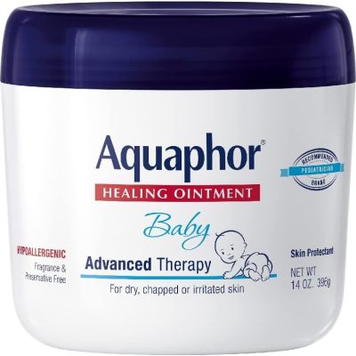 Aquaphor Baby Healing Ointment Advanced Therapy Skin Protectant, Dry Skin and Diaper Rash Ointment, 14 Oz Jar