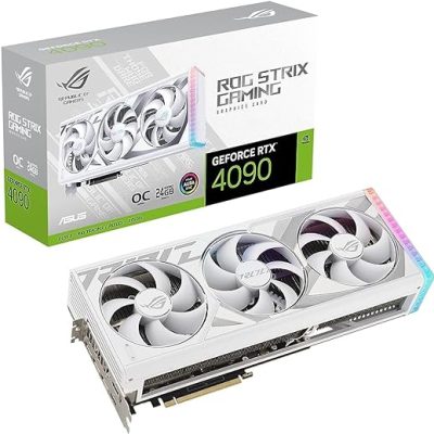 ASUS ROG Strix GeForce RTX™ 4090 White OC Edition Gaming Graphics Card (PCIe 4.0, 24GB GDDR6X, HDMI 2.1a, DisplayPort 1.4a)